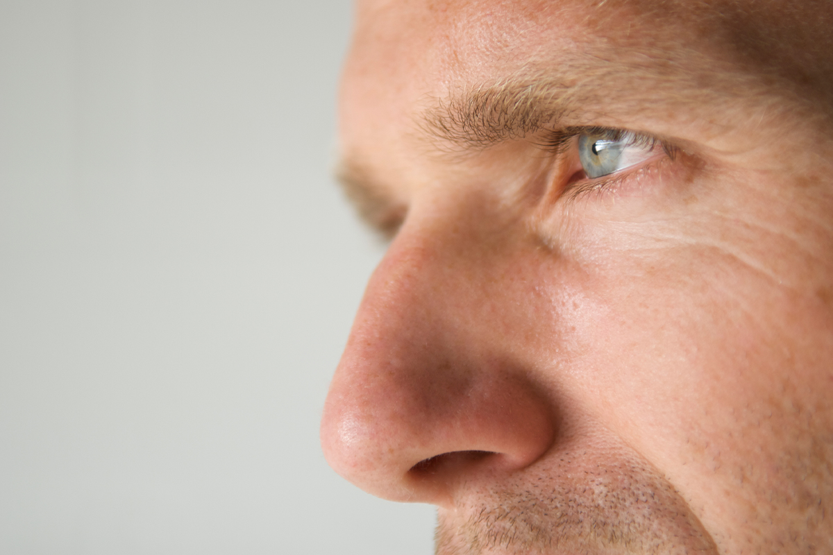 Man's nose who is looking into rhinoplasty in Anchorage