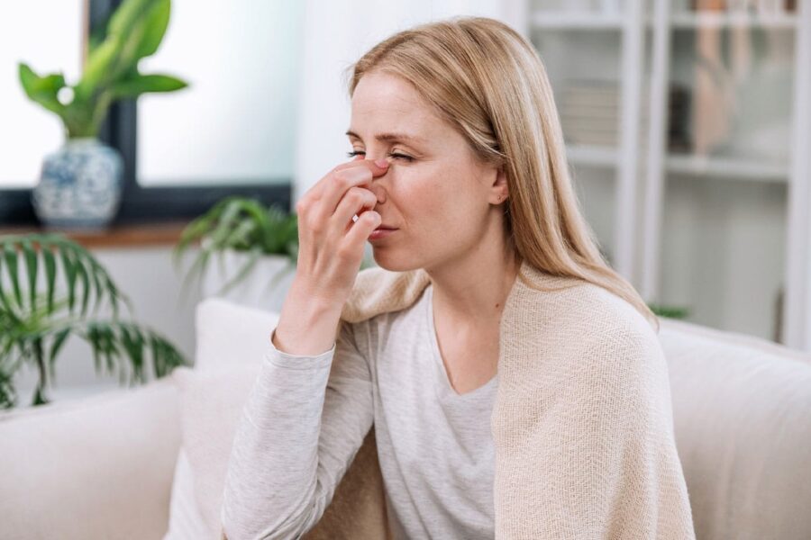 woman congested before getting sinus surgery in Anchorage, AK