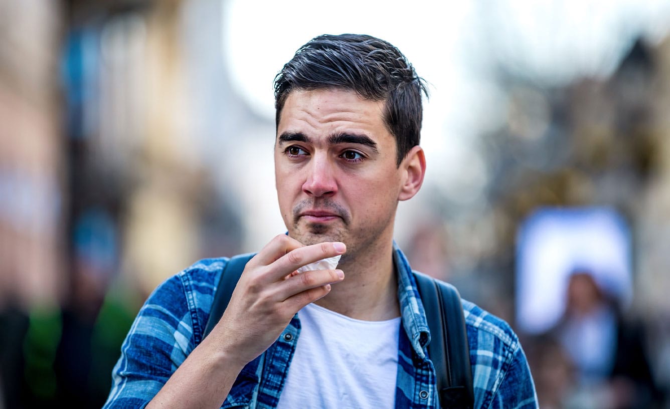 man congested before getting Clarifix treatment in Anchorage, AK